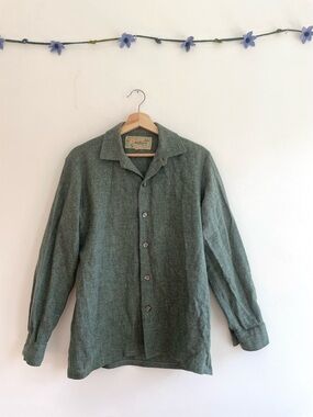 Vintage 100% Wool Button-Down Shirt